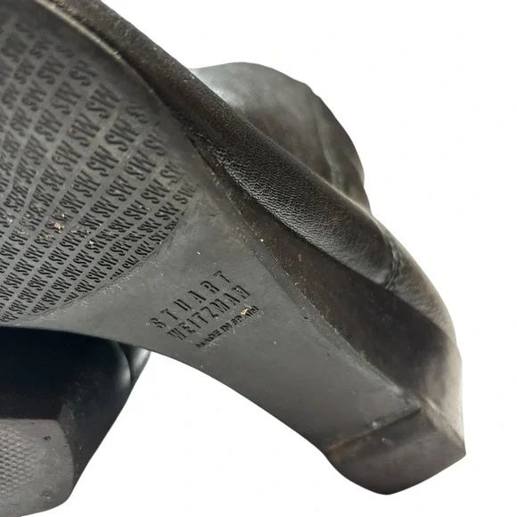 STUART WEITZMAN‎ Womens Black Pebbled Leather Ankle Boots Size 8 Back Zip - Picture 10 of 14